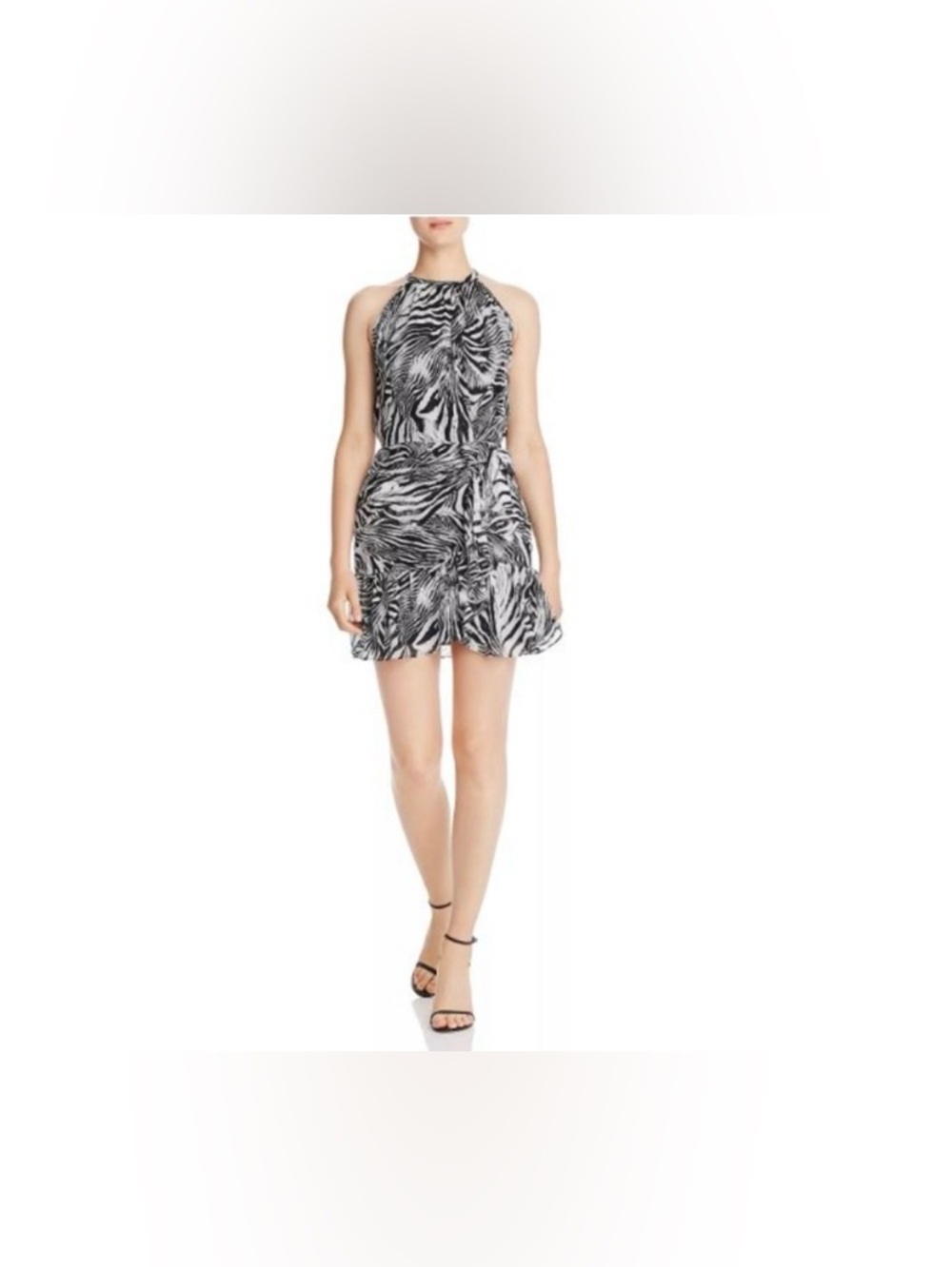 Ramy Brook 100% Silk Mariana Zebra Mini Dress